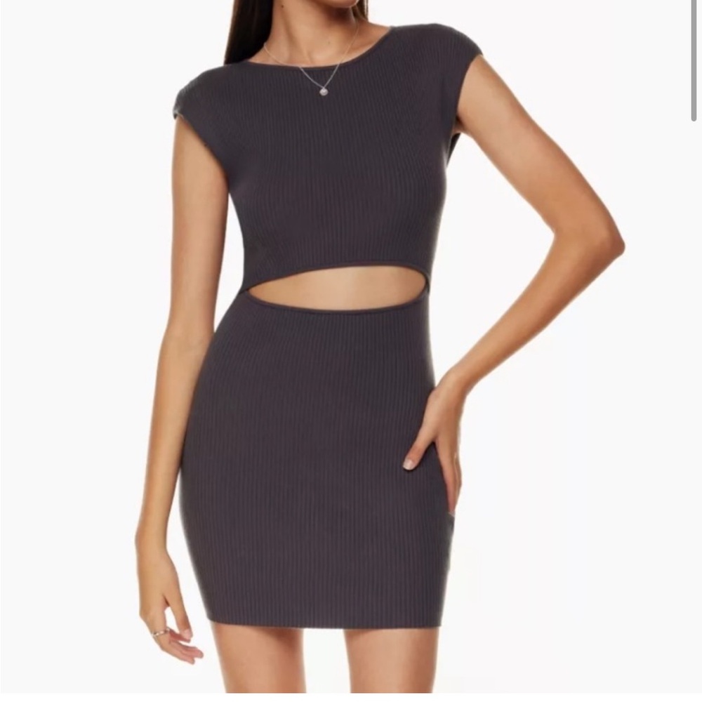 Aritzia CUTOUT KNIT MINI DRESS - XS
